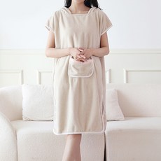 물흡수 후드 샤워 가운 목욕 망토, 브라운, 1개