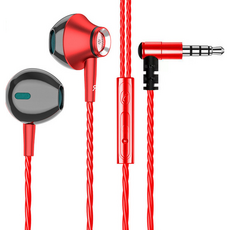타이디홈 음질좋은 유선 이어폰 헤비베이스 메탈 3.5mm 레드