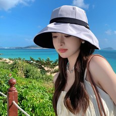 아뗄릭 여성용 봄 여름 선캡 캐주얼 큰 챙 버킷햇 10143