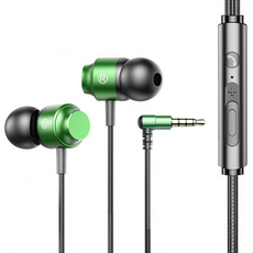 타이디홈 음질좋은 유선 이어폰 게임용 헤드셋 3.5mm, 그린