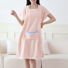 吸水連帽浴袍 浴巾斗篷, 粉紅色, 1個