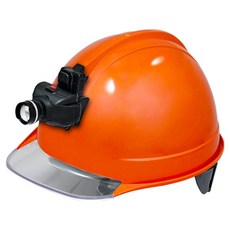 DONGMYUNG 高級型 頭盔式透明鏡片安全帽 含頭燈 KH004 橘色, 1個