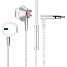 타이디홈 음질좋은 유선 이어폰 헤비베이스 메탈 3.5mm, 실버