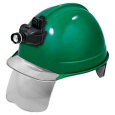 DONGMYUNG 高級型護目鏡透明視窗安全帽 含頭燈 KH005 深綠色, 1個