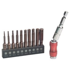 ZENTAKOREA 電動螺絲起子用六角鑽頭 50mm 10件組 + L型延長桿套組, 1套