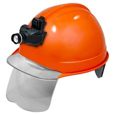 DONGMYUNG 高級款 護目鏡 透明視窗安全帽 含頭燈 KH005 橘色, 1個