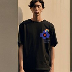 원헌드레드퍼센트 x QUIRK 레인보우플라워 통기성 세미오버 P 반팔 티셔츠