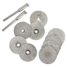 바벨롭 미니 원형 다이아 절단석 컷팅휠 22mm 10p + 맨드렐 2p 세트, 1세트