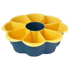 주방 물빠짐 채반 바구니 트레이 7칸, 옐로우 + 네이비, 1개