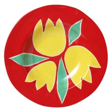 레티티아후제 디너 접시, 옐로우 + 레드 튤립, 1개