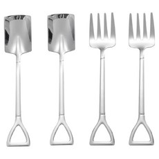 Sense Pang 304不鏽鋼方形鏟匙 2p + 叉子 2p 組, 1套, 湯匙 2p + 叉子 2p