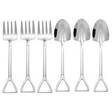 Sense Pang 304不鏽鋼三角鏟子湯匙3入 + 叉子3入組, 1個, 湯匙 3入 + 叉子 3入