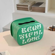 soonZAM 創意面紙盒, 1個, 綠色字母