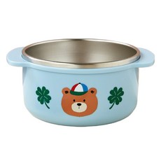 Modern House 雙層不鏽鋼防滑幸運熊深碗 13.5cm, 1個, 混色