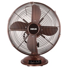 SAFIRE Indus復古工業金屬復古感性室內桌上型電風扇, IN-M3012, 青銅(IN-M3012）