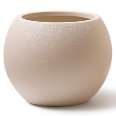 Morningscent 換盆塑膠圓甕花盆, 1個, 米色
