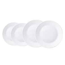 Corelle Brands 康寧餐具 Pyrex 牛奶玻璃盤子組, 1套, 小盤子 2入 + 中盤子 2入, 乳白色