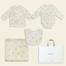 BABY&I 四季新生兒肚衣 + 連身衣 + 包巾 + 圍兜禮盒組