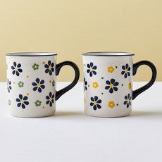 모던하우스 데이지프릴 머그컵 2종 세트 275ml, 1세트, 혼합색상