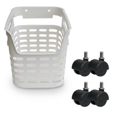 플라팜 오웨이 빨래바구니 + 바퀴 4p 세트, 아이보리