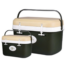 리빙오보제 캠핑 아이스박스 6L + 25L 세트, 카키 + 베이지
