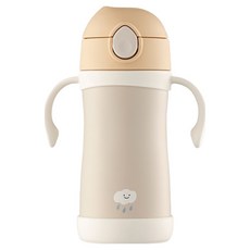foogo 優質中性系列幼兒用保溫瓶, 中性米(雲朵), 350ml, 1個