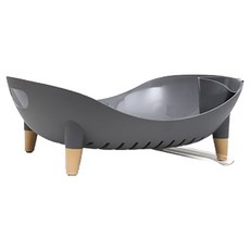 Chef's Ware Classy 寬版碗盤瀝水架, 一層, 1個, 柔和的灰色