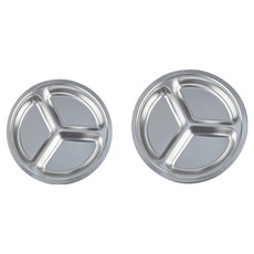 3구 스텐접시 2종 세트, 실버, 1세트