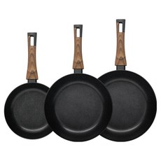 Silvat Carino IH 電磁爐鍋具 3件組, 1套, 黑色, 平底鍋 20cm + 平底鍋 24cm + 平底鍋 28cm