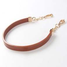 심플라인 여성용 가방 가죽 핸들 짧은 체인 스트랩, 브라운, 1개