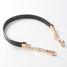 심플라인 여성용 가방 가죽 핸들 짧은 체인 스트랩, 블랙, 1개