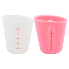 Maums 柔軟多用途矽膠漱口杯 2件組, 白色 + 粉紅色, 250ml, 1套