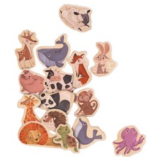 Hape 原木動物磁鐵, 1個, 混合顏色