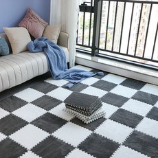 Unitree棋盤格地板隔音拼接墊 2種*5入組, 黑，白, 1組