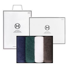 Songwol 松月 黑標 200g 40支精梳棉 4入禮盒組, 1套, 綠色 + 藍色 + 白色 + 灰色