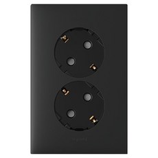 Legrand 羅格朗 Apella 黑色 Simple 45度插針式2孔嵌入式插座, 1個