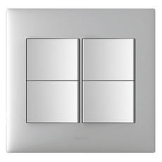 Legrand 羅格朗 Apella Simple 雙聯 4開關 銀色, 1個