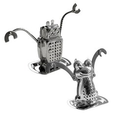 Teeyagiji不鏽鋼機器人茶漏+青蛙茶葉泡茶器組, 1組