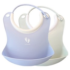 TALLSTOY 嬰幼兒迷你圍兜 2件組, 柔和藍, 柔和綠, 1套, 2入