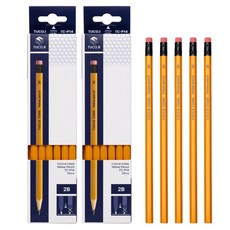 TUCO.B Komar 六角鉛筆 2B TC-P14 12入, 黃色, 2個