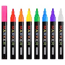 東亞PMS 黑板彩色麥克筆 圓頭 窗戶液體麥克筆 8色組 3mm, 混色, 1個