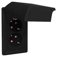 Legrand 羅格朗 Apella 黑色 Simple 防水垂直型45度防滴型2孔嵌入式插座, 1個