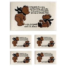 yarna 페브릭 천 라벨, 5개, 리본곰돌이