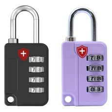 마터혼 4단 비밀번호 잠금 자물쇠 세트 블랙 + 퍼플, 1세트