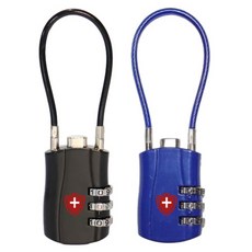 Matterhorn 彩色鋼絲密碼鎖 藍色 + 黑色組合, 1套