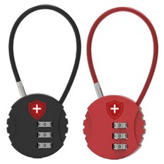 馬特洪鋼絲密碼鎖 紅色+黑色套組, 1套