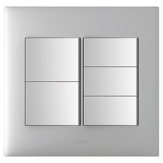 Legrand 羅格朗 Apella Simple 雙聯五開關 銀色, 1個