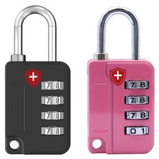 馬特洪 4位密碼鎖 黑色 + 粉紅色套組, 1套