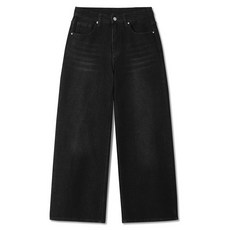 M.N.C 男女通用大尺碼刷洗寬版彈性短牛仔褲 MDIP811KD