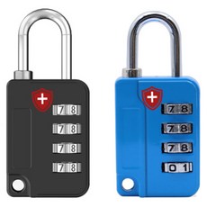 Matterhorn 4位密碼掛鎖 黑色 + 藍色套組, 1套
